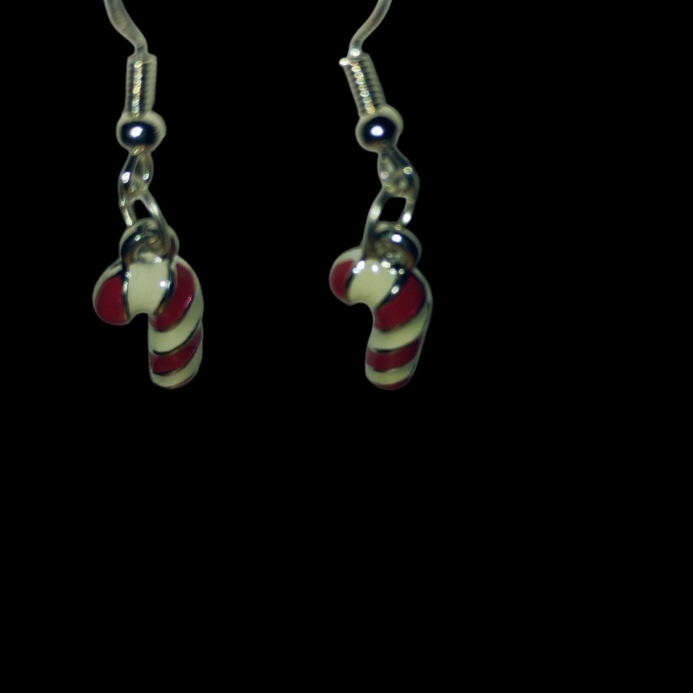 Hand Crafted Festive Red and White Earrings